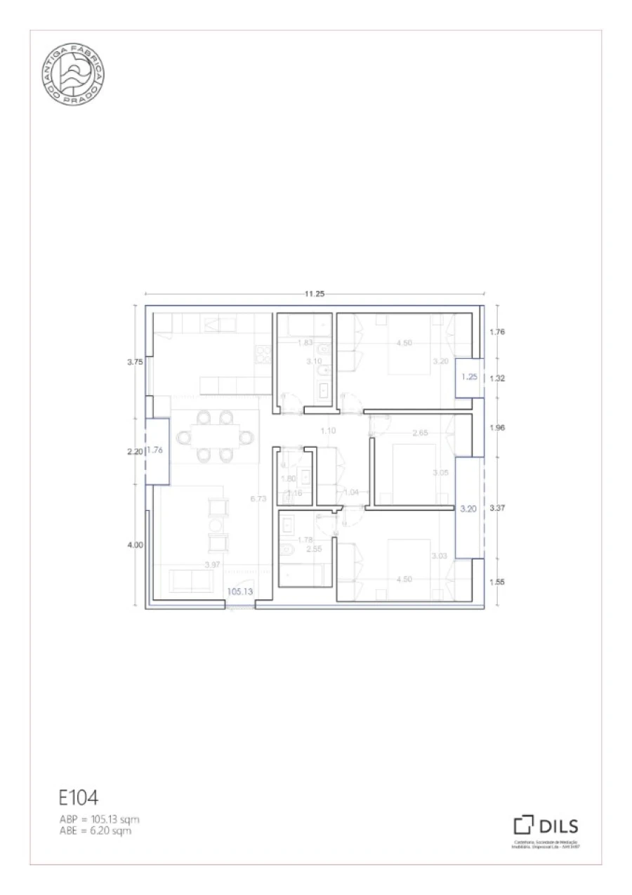 Apartamento T3 para Venda em Matosinhos e Leça da Palmeira Planta 1