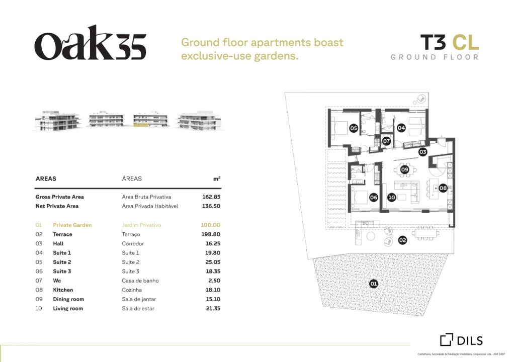Apartamento T3 para Venda em Quarteira Planta 2