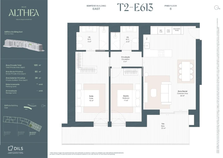 Apartamento T2 para Venda em Queluz e Belas Planta 1
