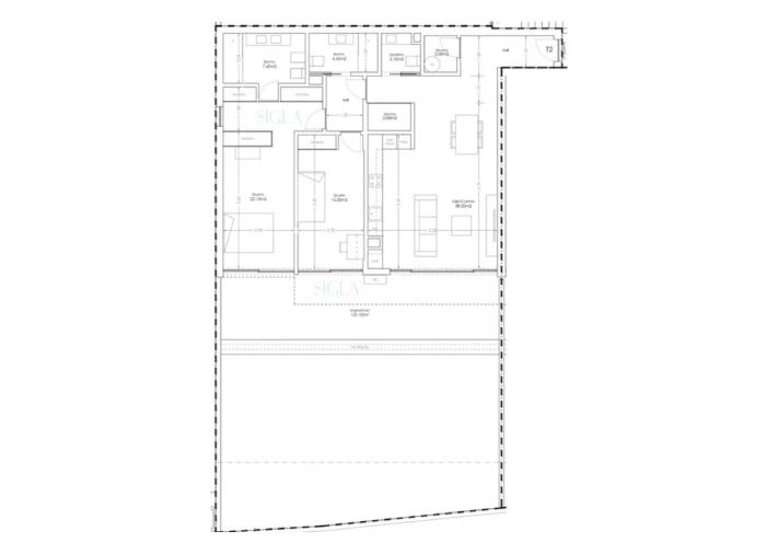 Apartamento T2 para Venda em Canidelo Planta 1