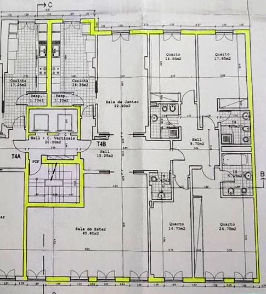 Apartamento T4 para Venda em Avenidas Novas Planta 1