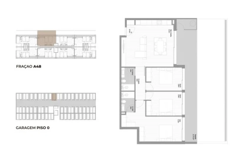 Apartamento T3 para Venda em Fânzeres e São Pedro da Cova Planta 1