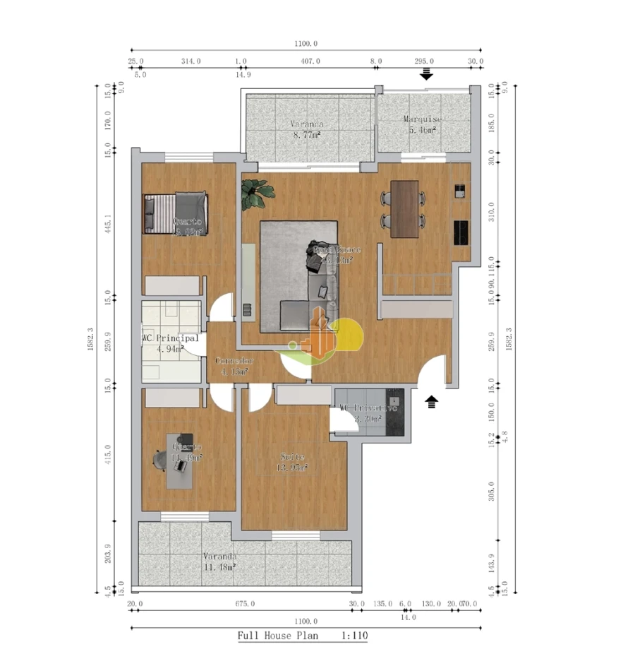 Apartamento T3 para Venda em Tavarede Planta 1