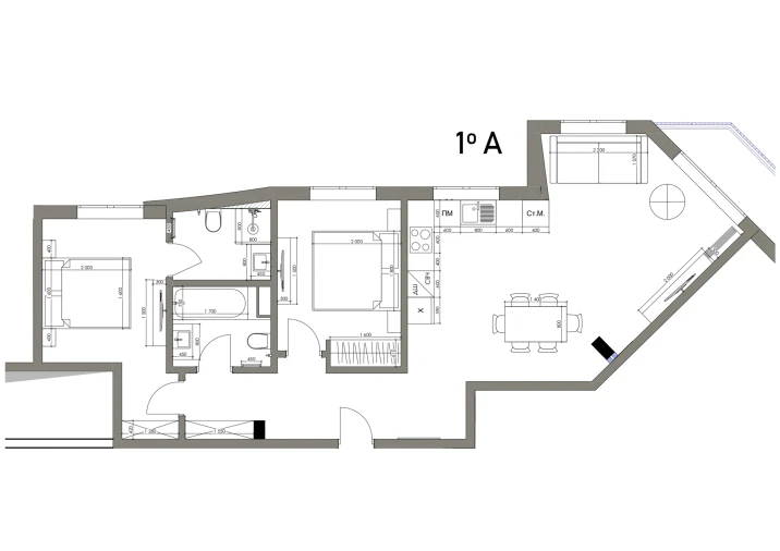 Apartamento T2 para Venda em Armação de Pera Planta 2