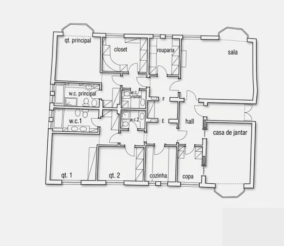 Apartamento T4 para Venda em Cascais e Estoril Planta 1