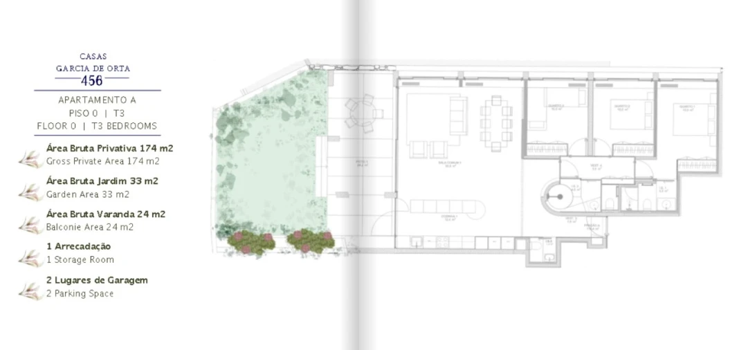 Apartamento T3 para Venda em Aldoar, Foz do Douro e Nevogilde Planta 1