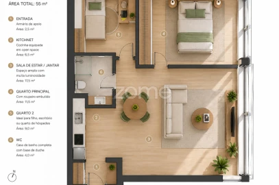Apartamento T1 para Venda em Pombal