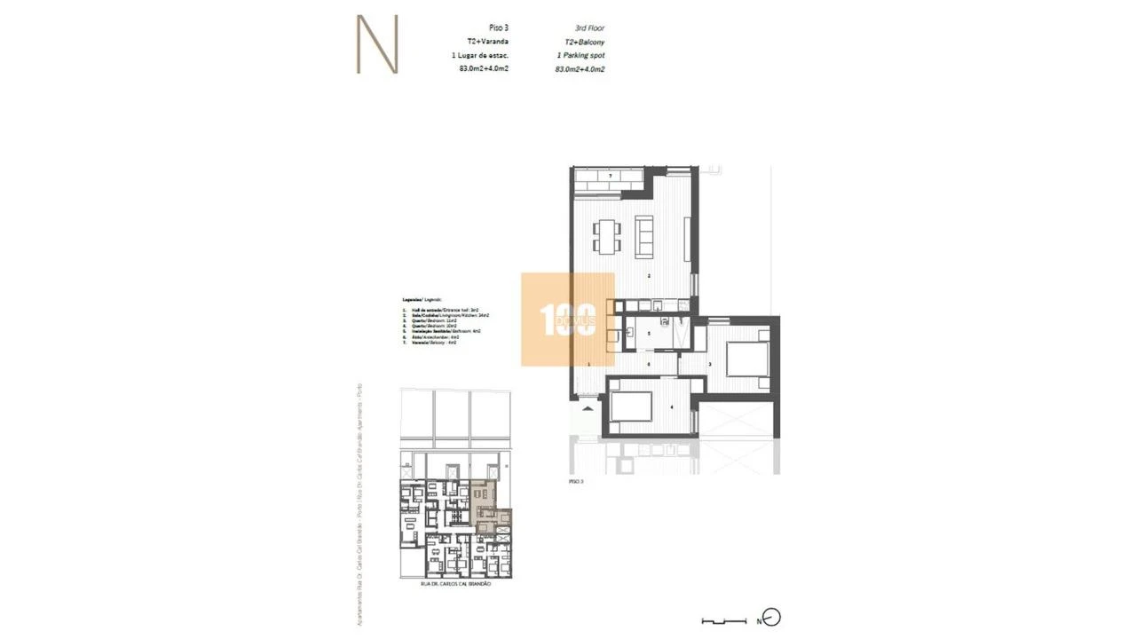 Apartamento T2 para Venda em Cedofeita, Santo Ildefonso, Sé, Miragaia, São Nicolau e Vitória Foto 32