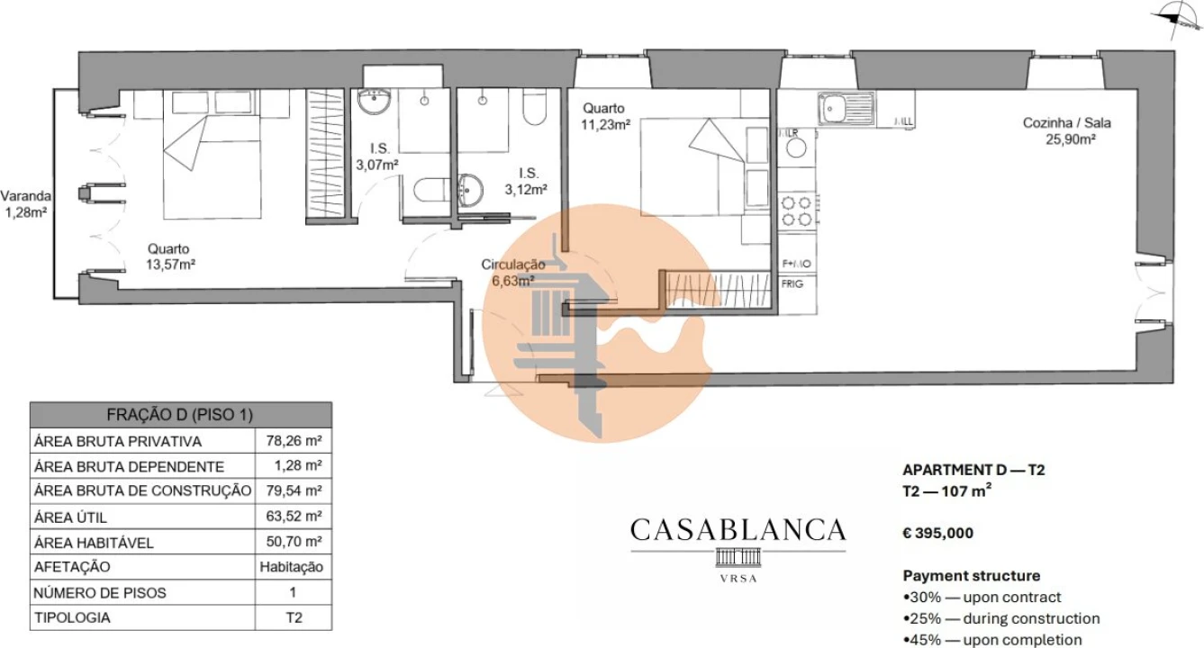 Apartamento T2 para Venda em Vila Real de Santo Antonio Foto 14
