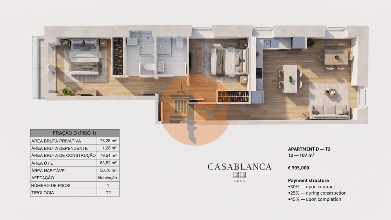 Apartamento T2 para Venda em Vila Real de Santo Antonio Foto 12