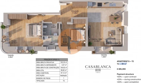 Apartamento T2 para Venda em Vila Real de Santo Antonio