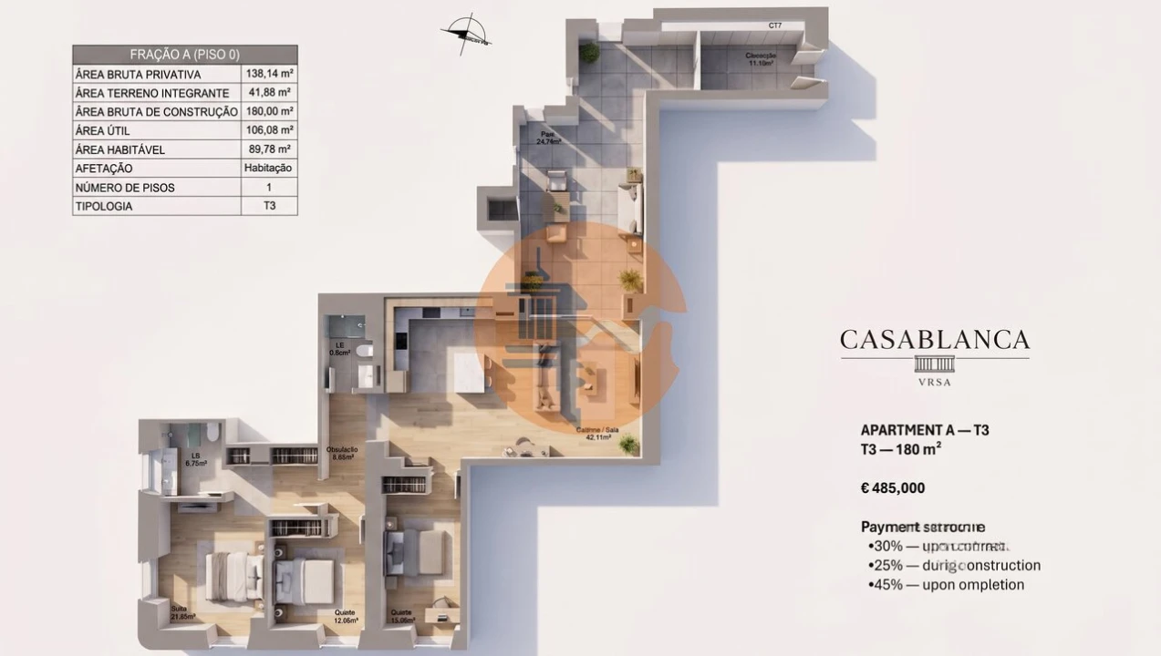 Apartamento T3 para Venda em Vila Real de Santo Antonio Foto 4