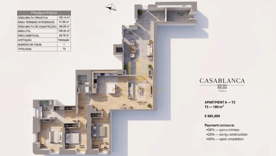 Apartamento T3 para Venda em Vila Real de Santo Antonio Foto 4