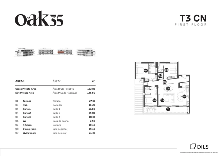 Apartamento T3 para Venda em Quarteira Planta 2