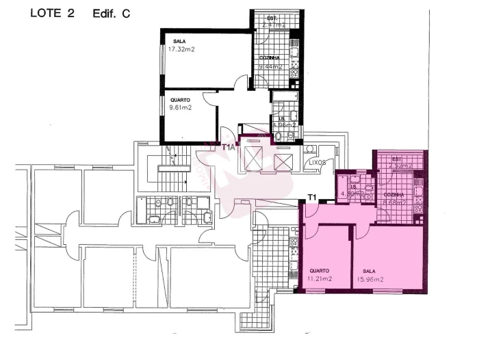 Apartamento T1 para Arrendamento em Lumiar Planta 1