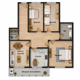 Apartamento T3 para Venda em Pedrouços
