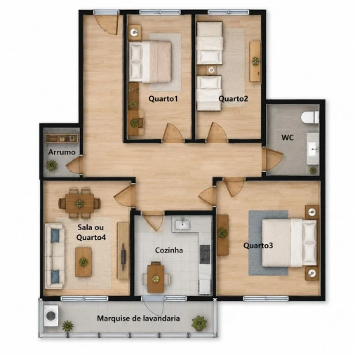 Apartamento T3 para Venda em Pedrouços Foto 13