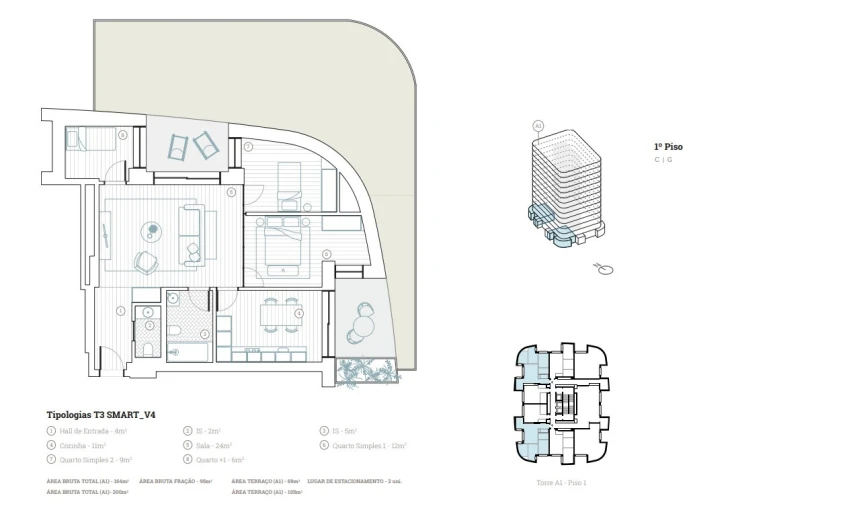 Apartamento T3 para Venda em Paranhos Planta 1