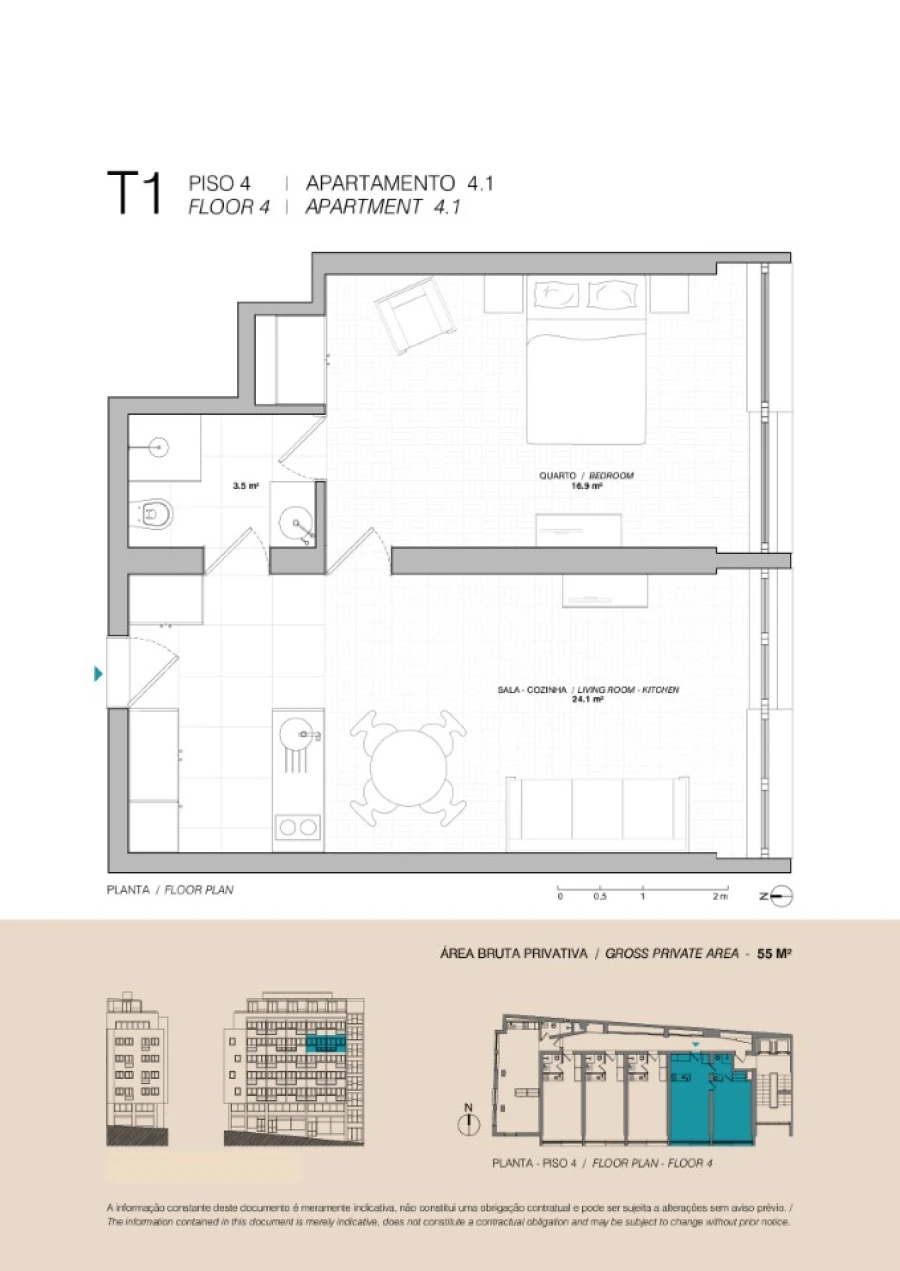 Apartamento T1 para Venda em Cedofeita, Santo Ildefonso, Sé, Miragaia, São Nicolau e Vitória Planta 1