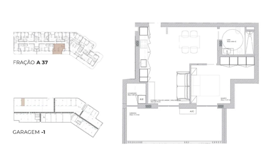 Apartamento T1 para Venda em Oliveira do Douro Planta 1
