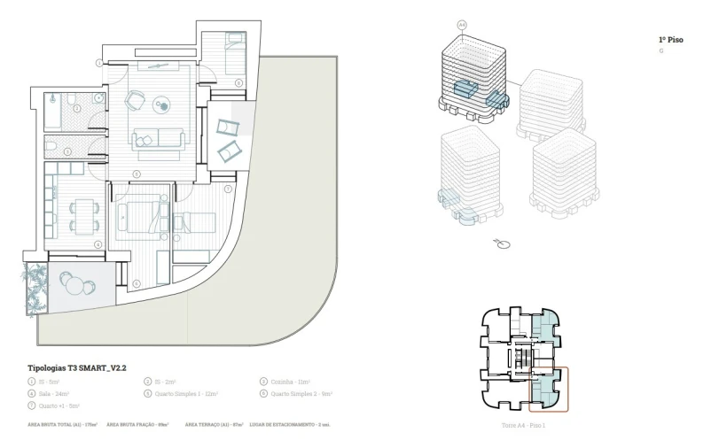Apartamento T3 para Venda em Paranhos Planta 1