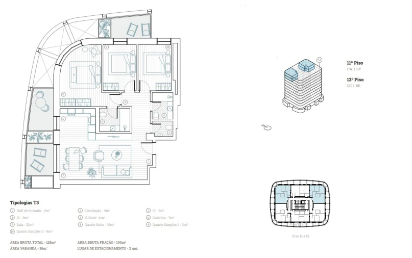 Apartamento T3 para Venda em Paranhos Planta 1