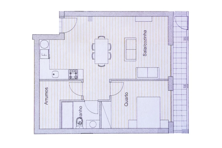 Apartamento T1 para Venda em Caldas de Vizela (São Miguel e São João) Planta 1
