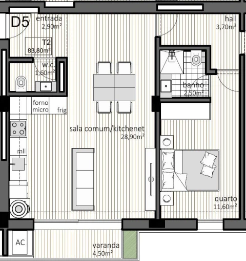 Apartamento T2 para Venda em Paranhos
