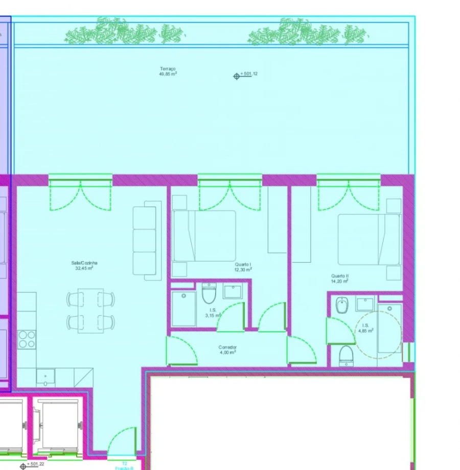 Apartamento T2 para Venda em Covilhã e Canhoso Planta 4