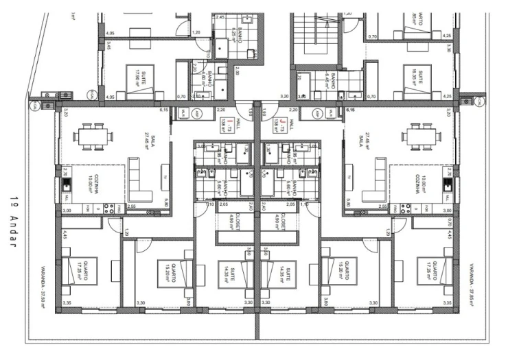 Apartamento T3 para Venda em Loureiro Planta 1