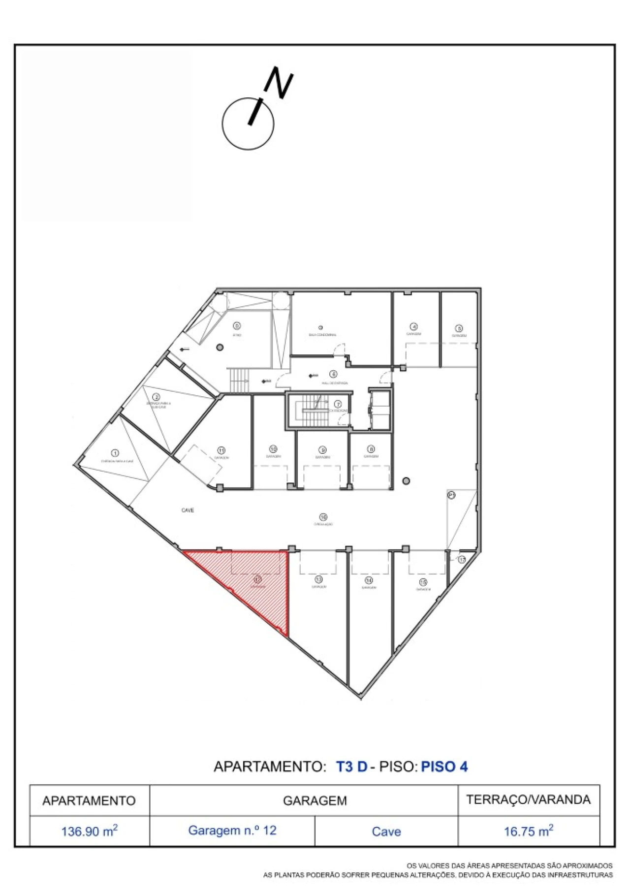 Apartamento T3 para Venda em Tavarede Planta 3