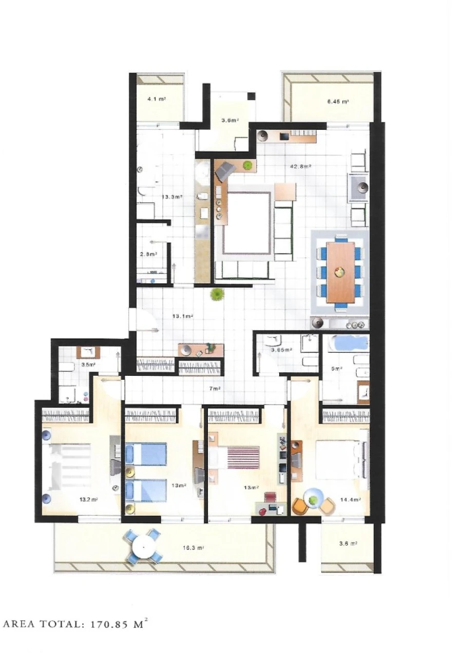 Apartamento T4 para Venda em Loule (São Clemente) Planta 1