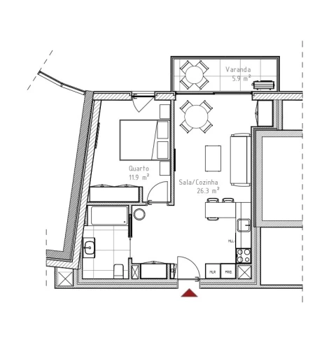 Apartamento T1 para Venda em Mafamude e Vilar do Paraíso