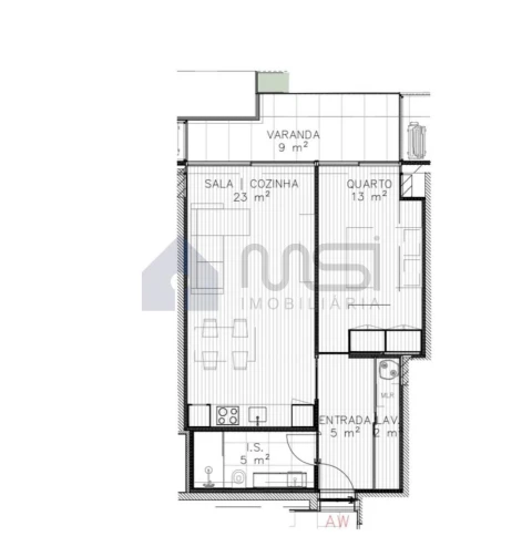 Apartamento T1 para Venda em Mafamude e Vilar do Paraíso