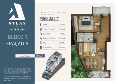 Apartamento T1 para Venda em Camara de Lobos