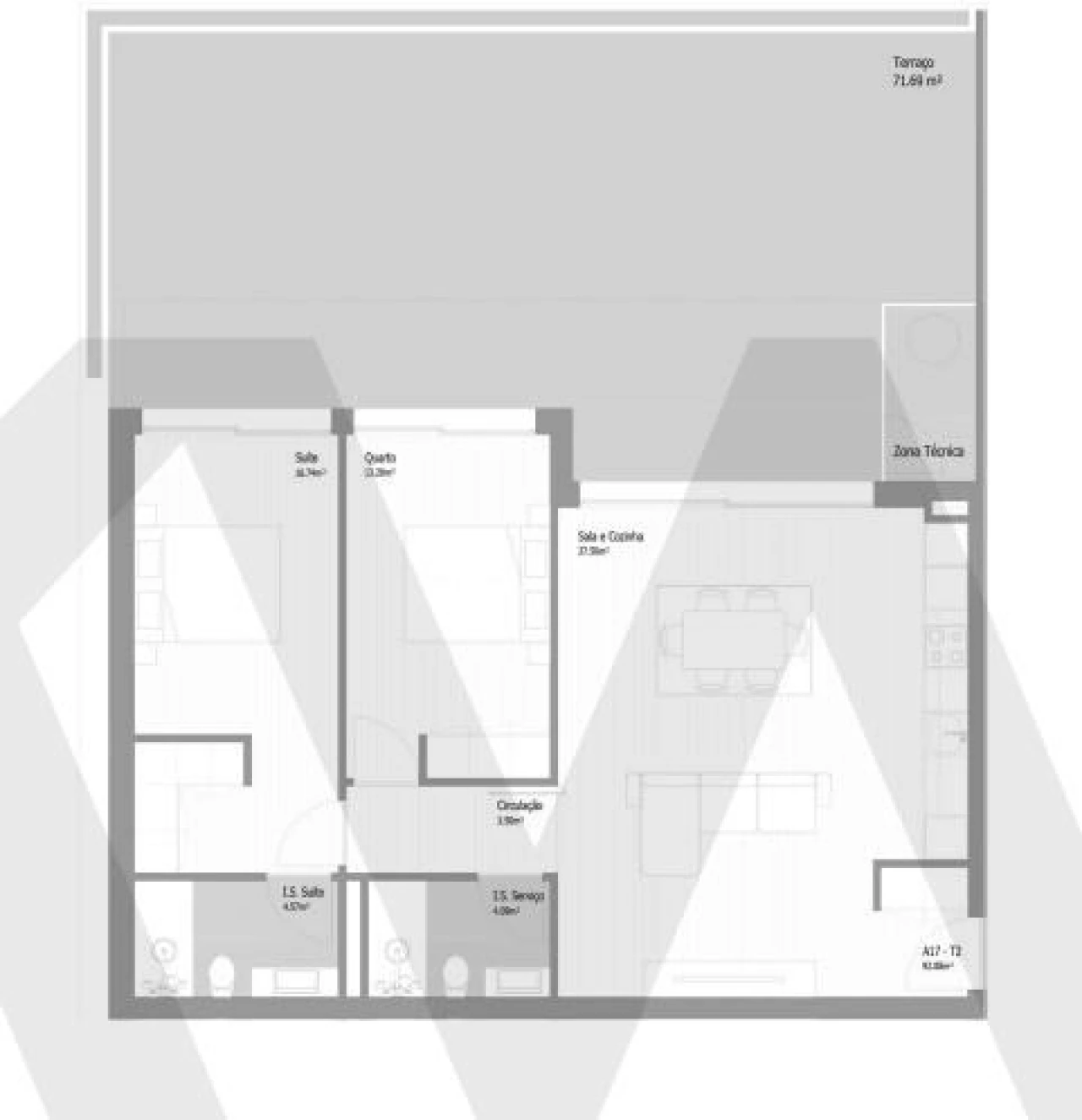 Apartamento T2 para Venda em Fânzeres e São Pedro da Cova Foto 17