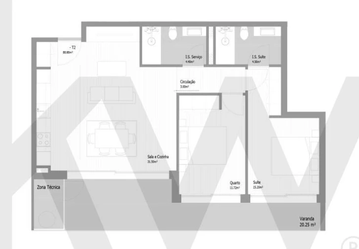 Apartamento T2 para Venda em Fânzeres e São Pedro da Cova Foto 17
