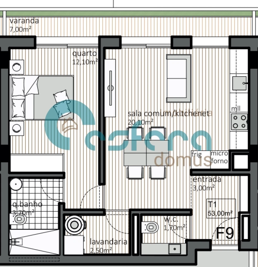 Apartamento T1 para Venda em Matosinhos e Leça da Palmeira Planta 2