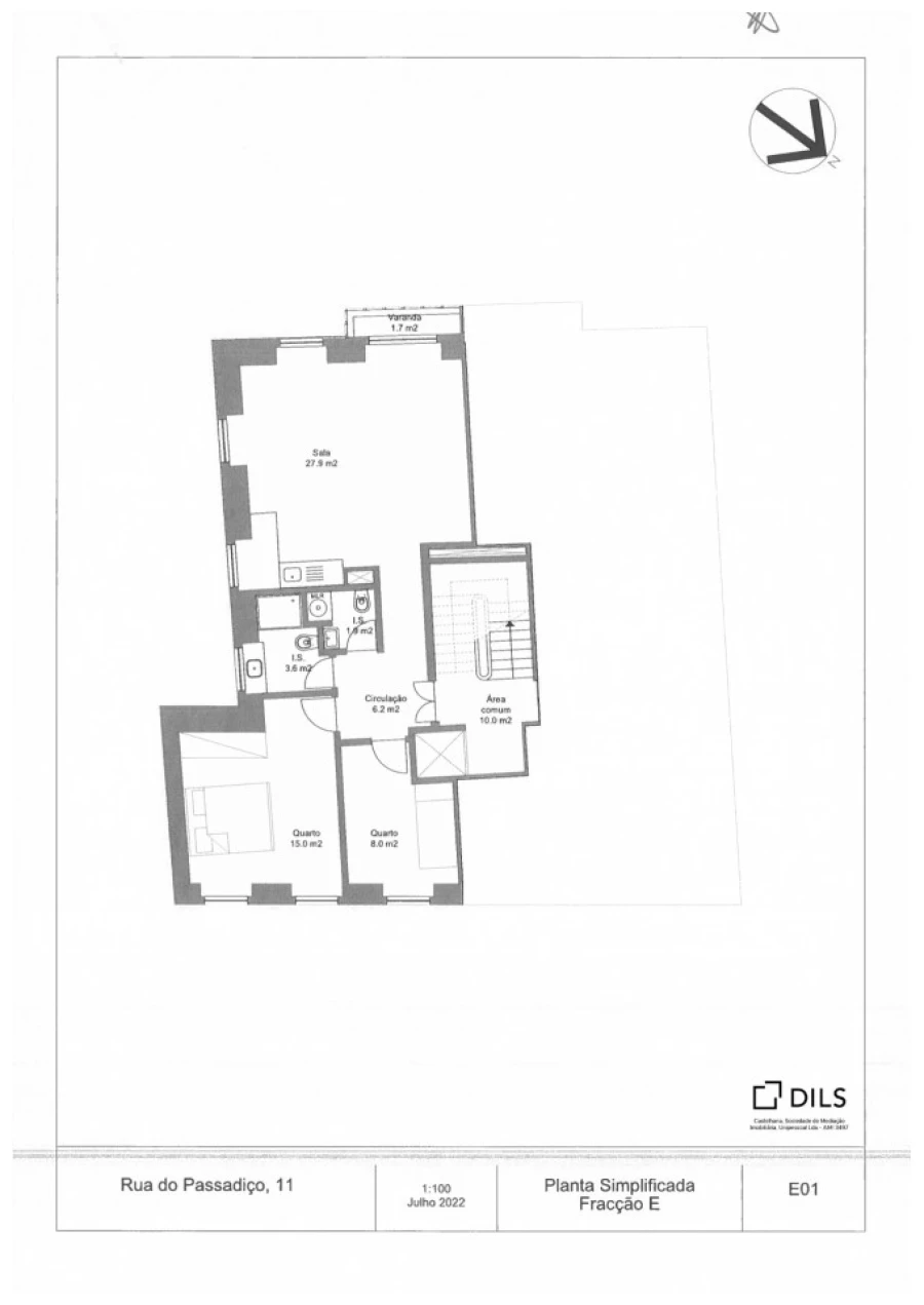 Apartamento T2 para Venda em Santo António Planta 1
