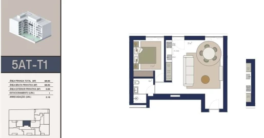 Apartamento T1 para Venda em Matosinhos e Leça da Palmeira