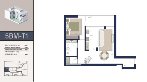 Apartamento T1 para Venda em Matosinhos e Leça da Palmeira