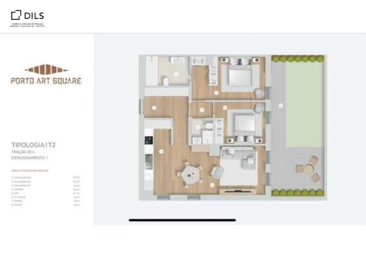 Apartamento T2 para Venda em Cedofeita, Santo Ildefonso, Sé, Miragaia, São Nicolau e Vitória Planta 1