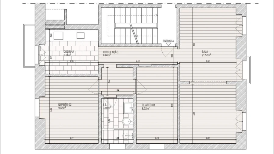 Apartamento T2 para Arrendamento em Ajuda Planta 1