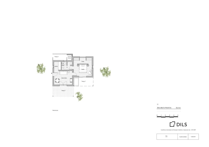 Moradia T1 para Venda em Comporta Planta 1