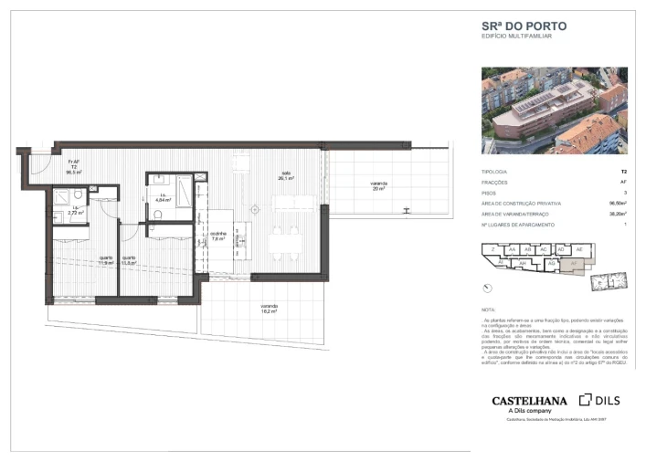Apartamento T2 para Venda em Ramalde Planta 1