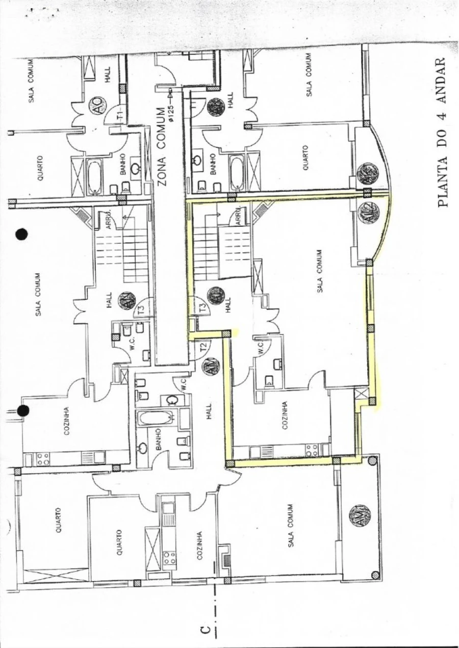 Apartamento T3 para Venda em Cidade da Maia Planta 1