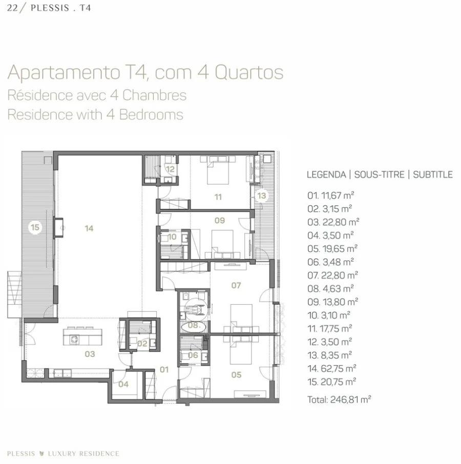 Apartamento T4 para Venda em Olhão Planta 1