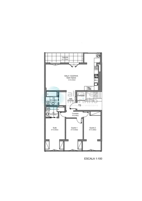 Apartamento T3 para Venda em Benfica