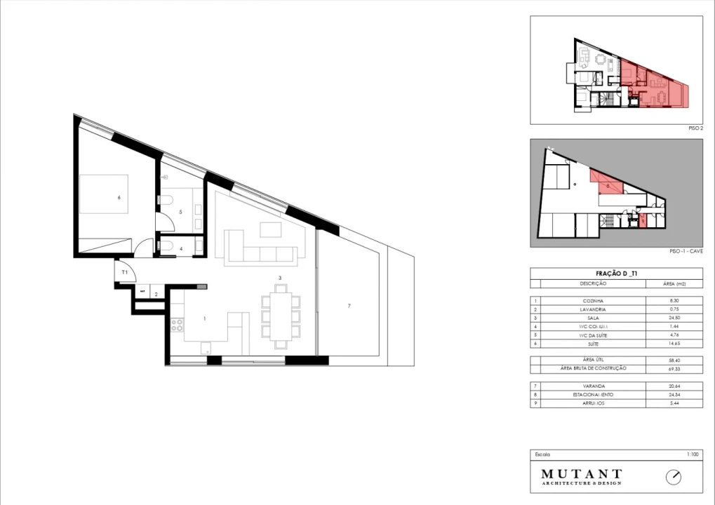 Apartamento T1 para Venda em Gondomar (São Cosme), Valbom e Jovim Planta 2