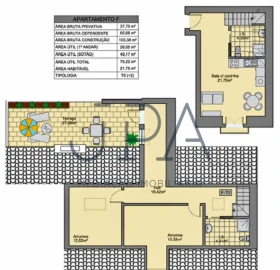 Apartamento T2 para Venda em Vila Real de Santo Antonio